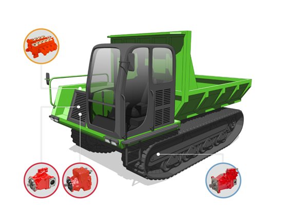 tracked dumper labelled diagram